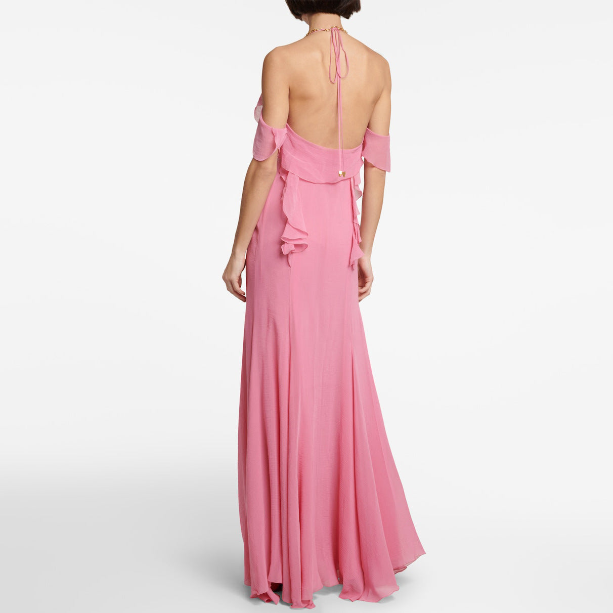 Women's Formal Dress Slit Deep V-neck Halter Strap