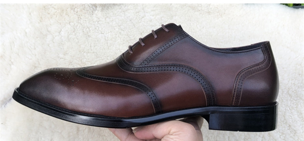 Herre Business Suit Udskårne Lædersko