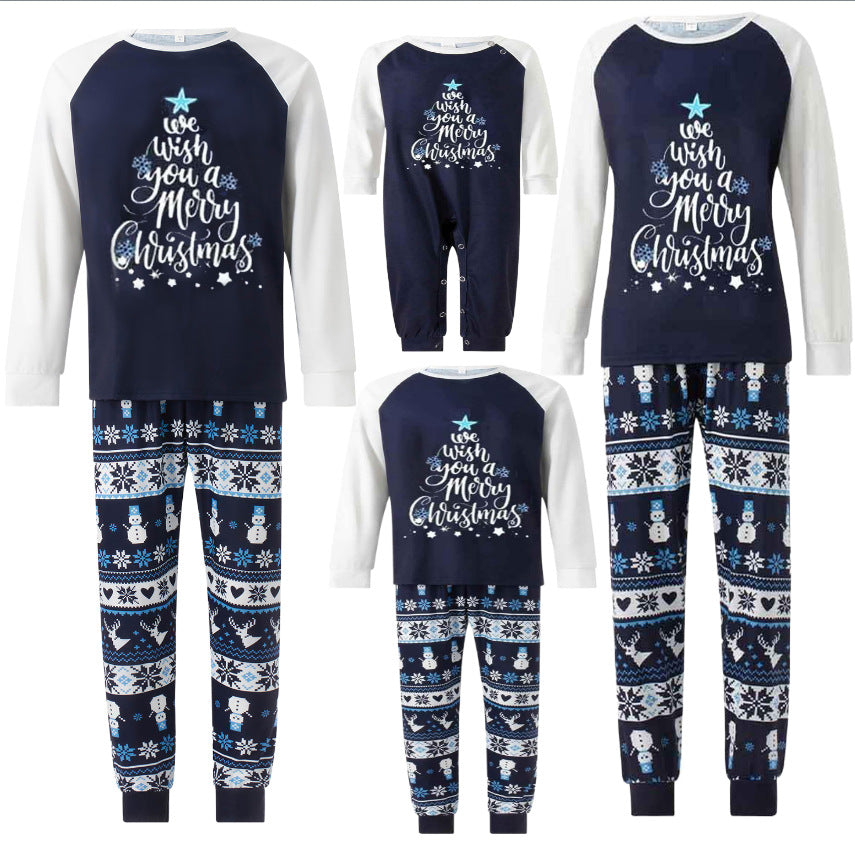 New Year Parent-child Outfits Autumn Wear For Family Of Three Or Four Long-sleeve Christmas Home Clothes