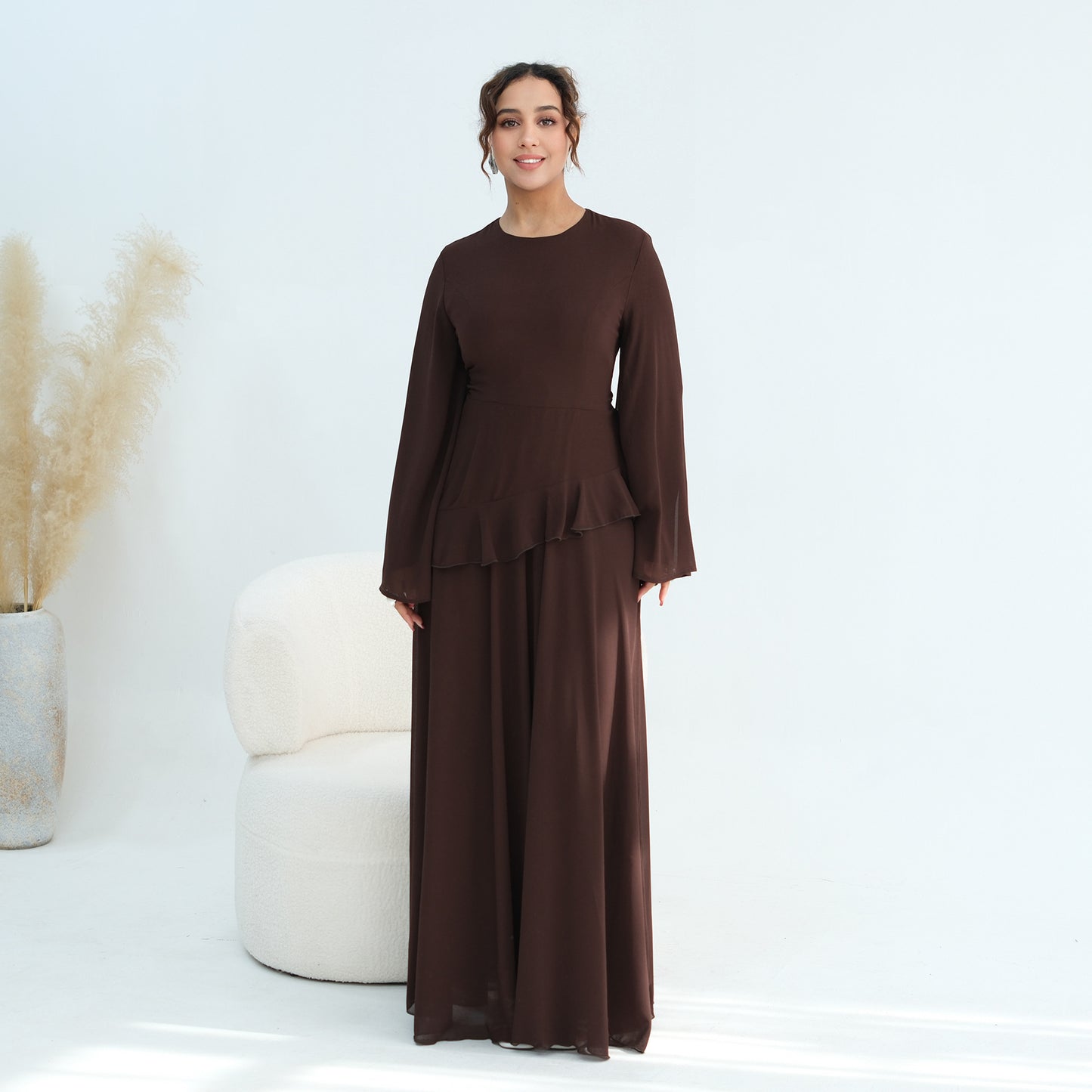 Women's Waist-cinching Double-layer Dress