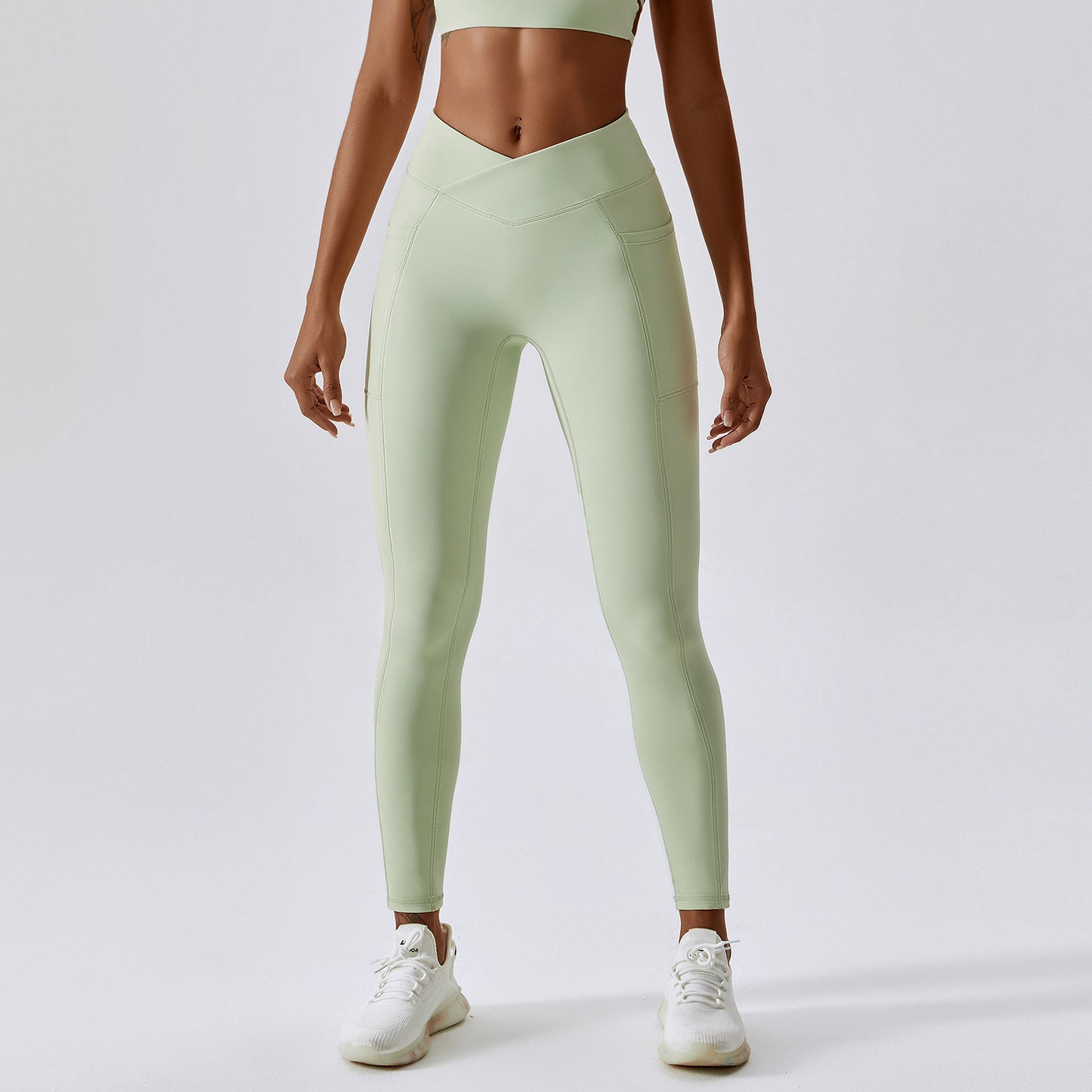 Hip-lifting Fitness Crossed Waist Head Tight Running Sports Pants