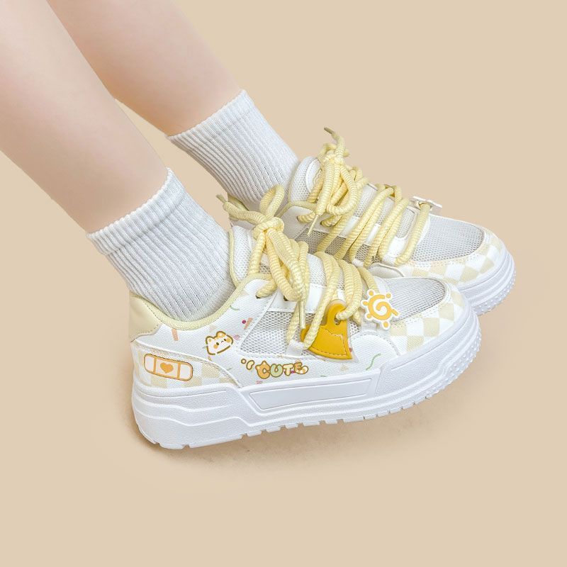 Breathable Mesh Casual Shoes Cute Korean Style Dopamine Shoes