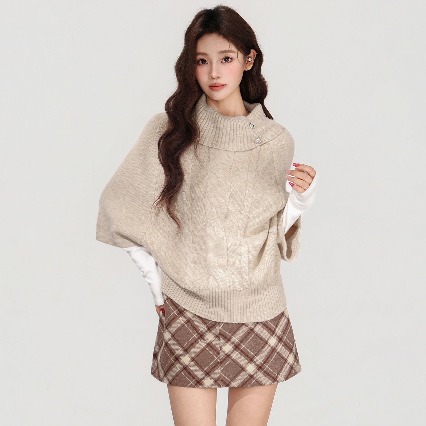 Women's High-neck Short-sleeve Sweater