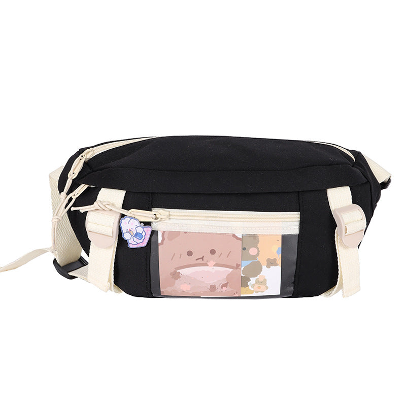 Cute Cartoon Girl Student Transparent Messenger Bag
