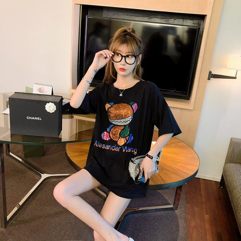 Heavy Industry Hot Drill Bear Kortærmet T-shirt til kvinder