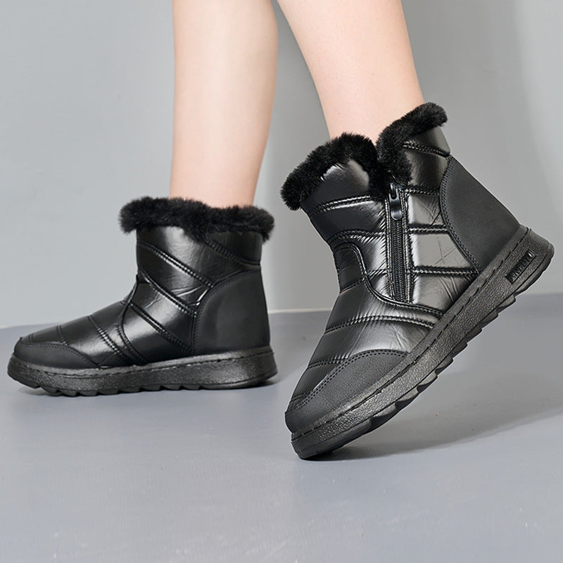 Women's High Cotton-padded Shoes Cold-proof Warm With Velvet