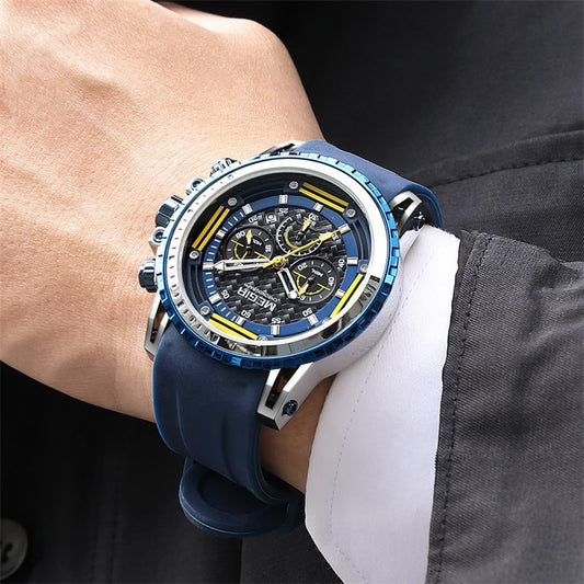 Luminous Waterproof Timing Silicone Sports Watch