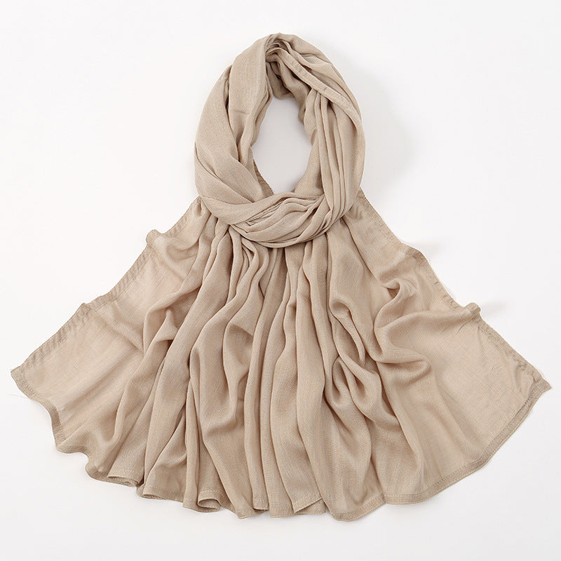 Solid Color Malay Indonesian Rayon Scarf Wide Brim Thin Modal Breathable