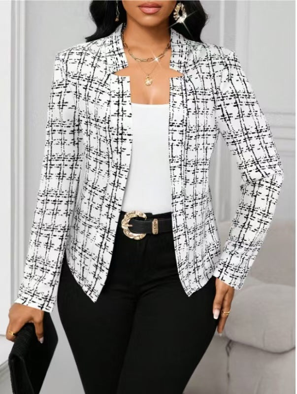 Women's Fashion Graceful Personality Plaid Coat