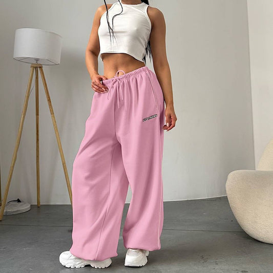 Draping Straight-leg Casual Pants Versatile Jogger-style Sweatpants