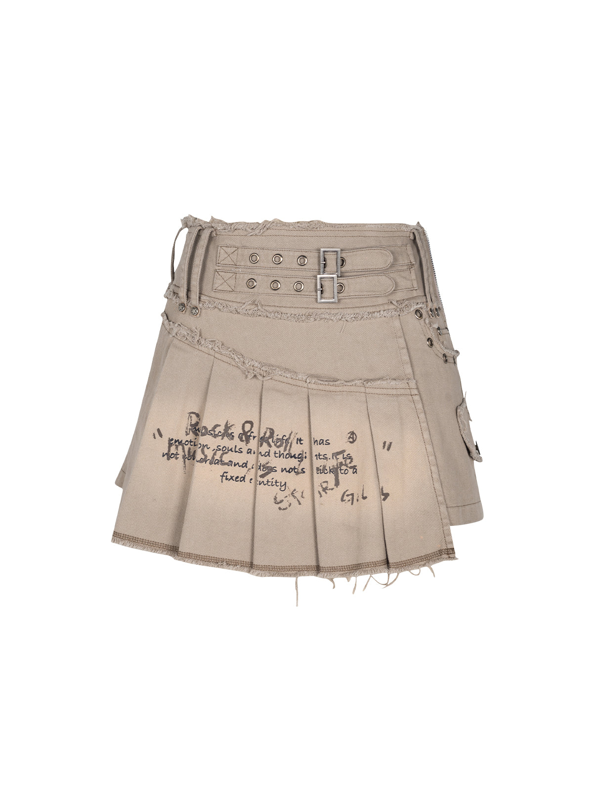 Graffiti Printing Heavy Industry Old Washed Denim Skirt