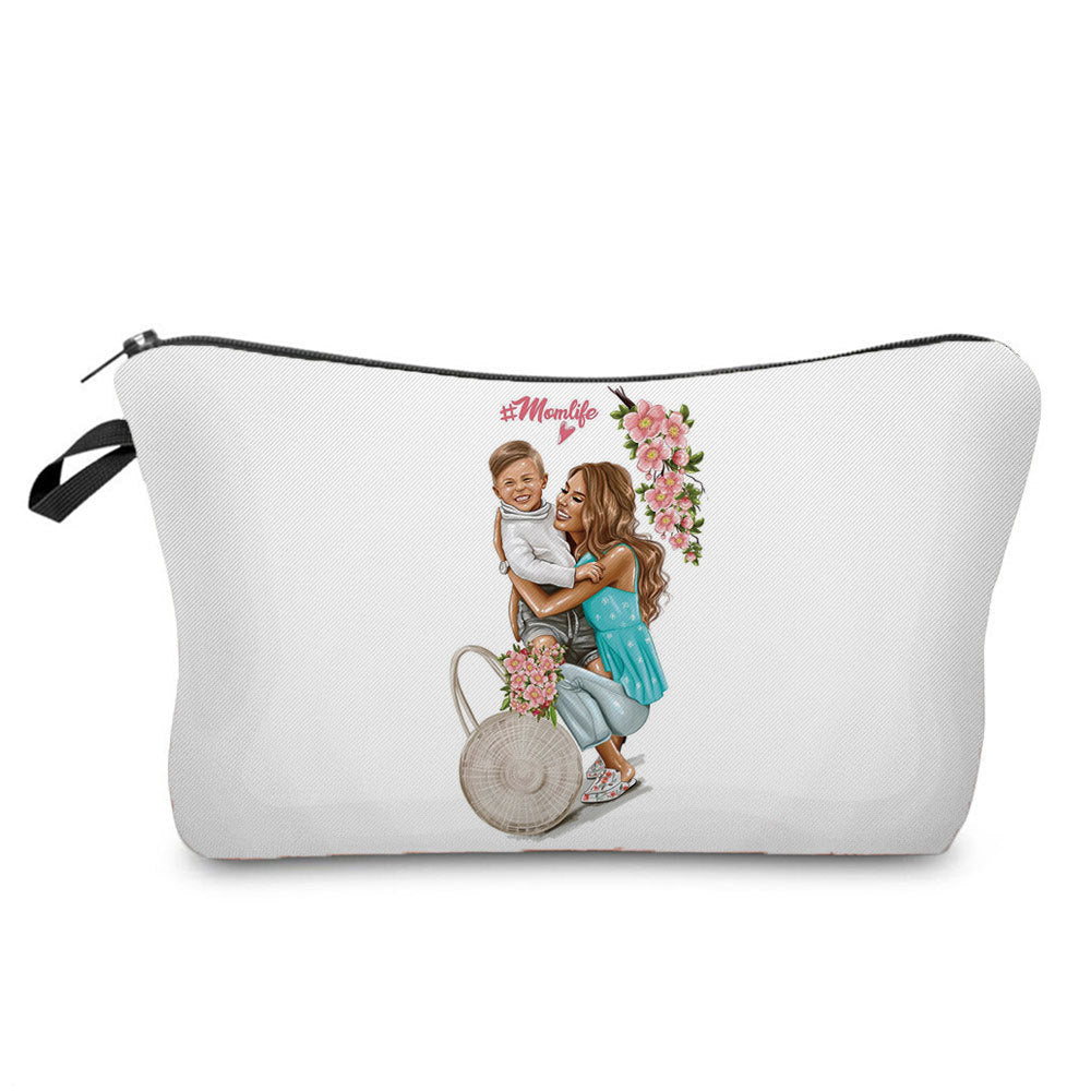 Mother And Daughter Printed Cosmetic Bag Storage And Portable
