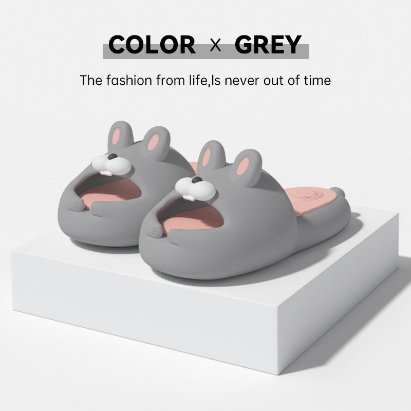 Cute Cartoon Moji Rabbit Soft Non-slip Thick Bottom Sandals