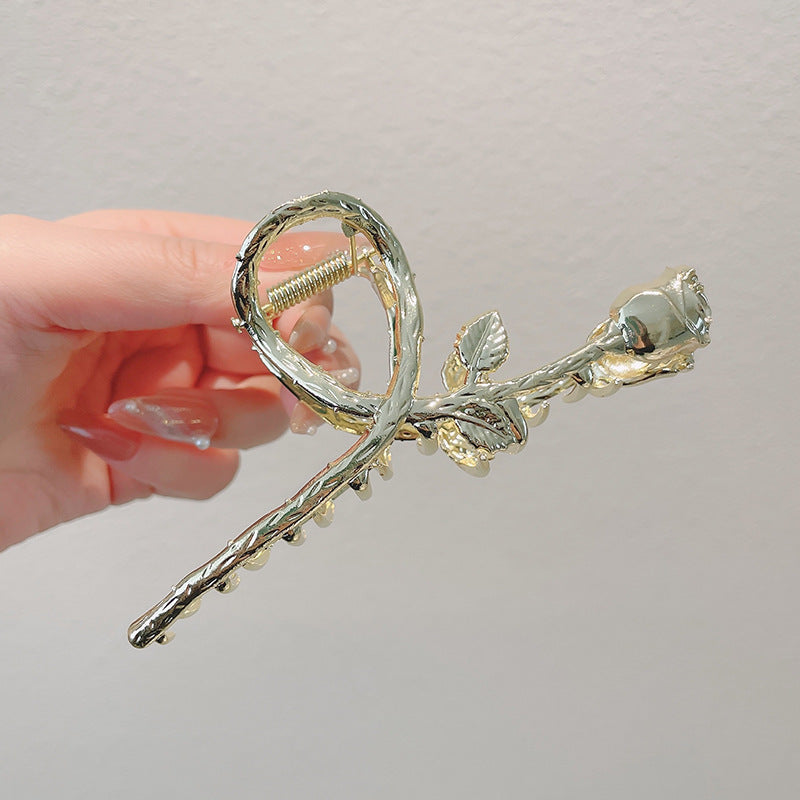 Korean Version Of Roses Oversized Catch Clip Metal