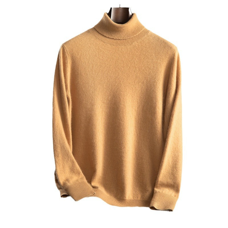 High Lapel Fall Winter Men Cashmere Casual Bottoming Shirt