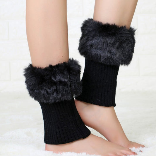 Korean Version Autumn And Winter Short Turned Fur Warm Leg Boots