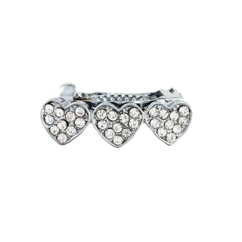 Rhinestone Alloy Peach Heart Barrettes Dog Pet Ornament