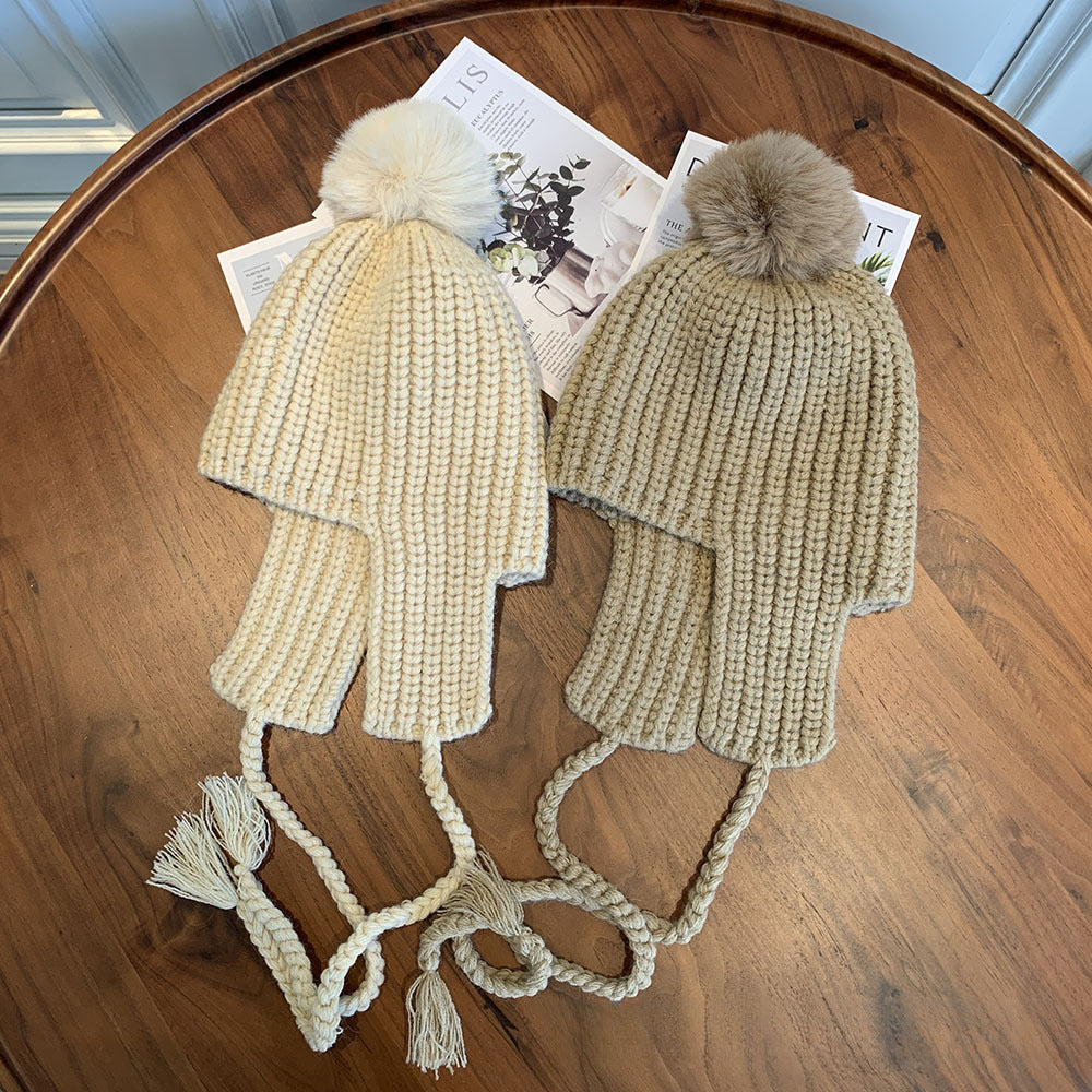 Warm Korean Style Ear Protection Parent-child Flying Baby Wool Men's And Women's Hats