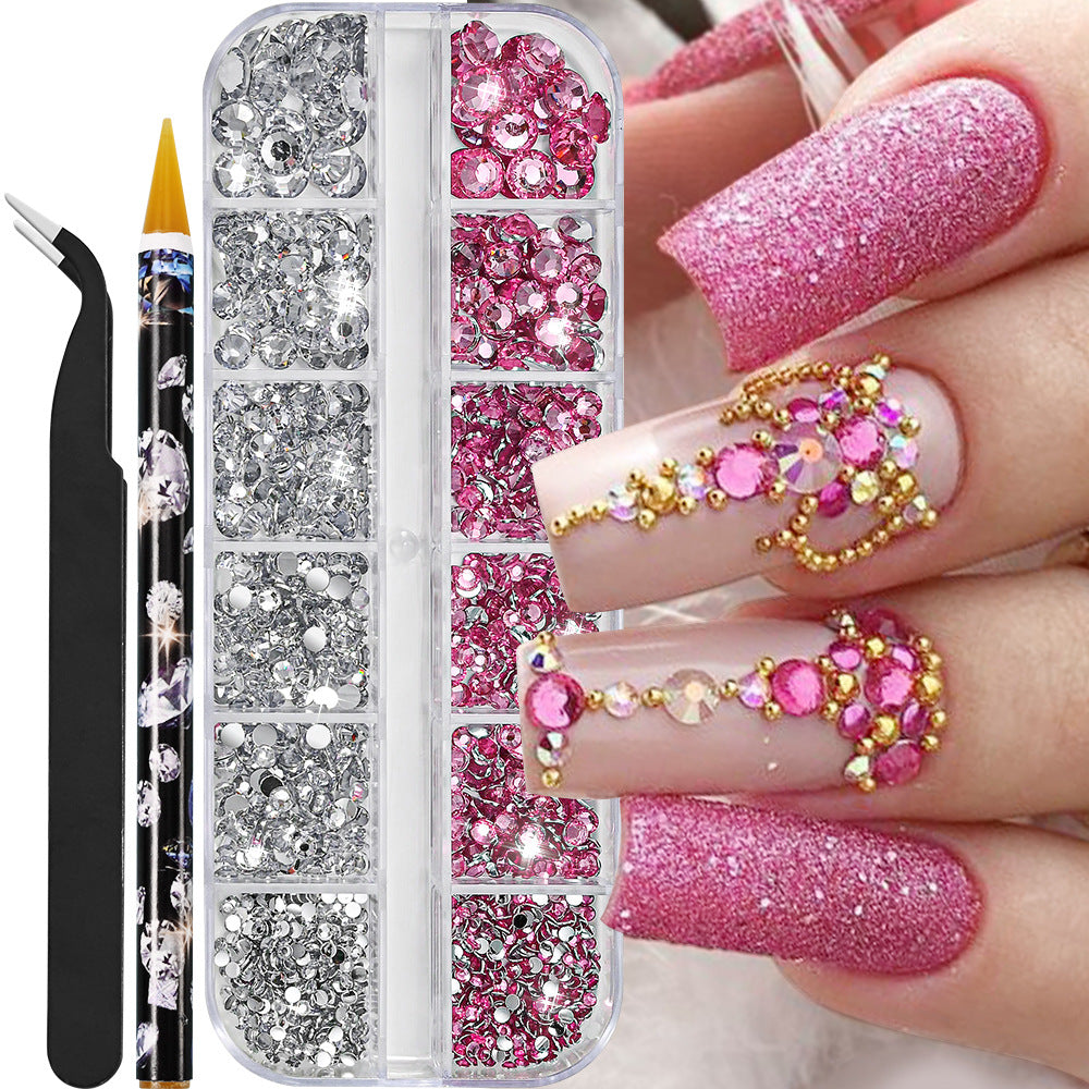 Nail Drill Accessories AB Mixed Color 12 Grid Strip Box Illusion