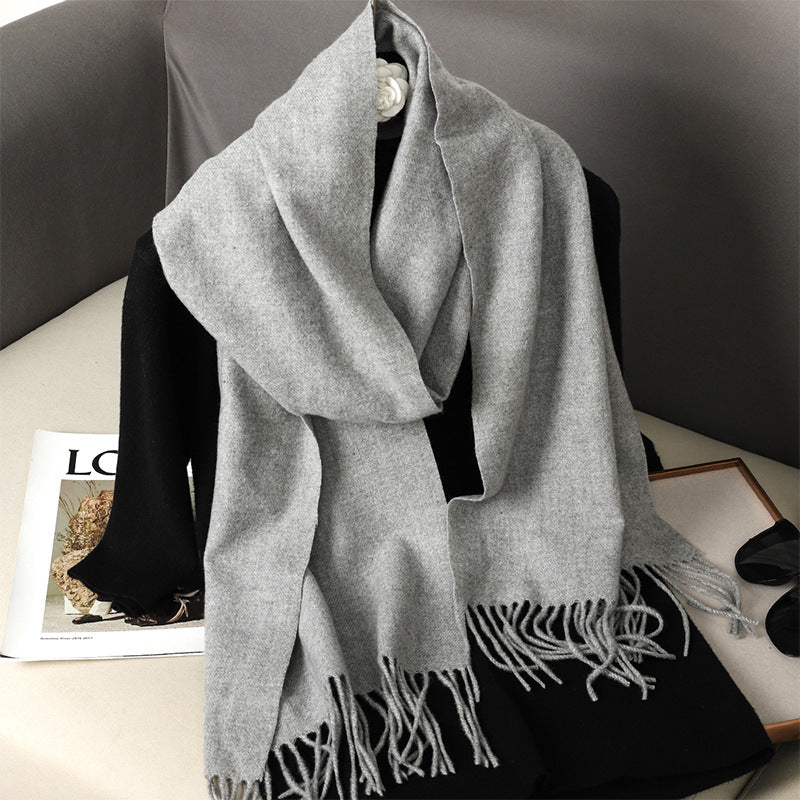Solid Color Maillard Scarf Cashmere-like Women Warm Shawl