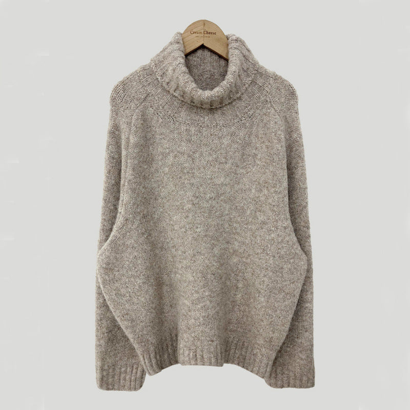 Retro Turtleneck Warm Pullover Bottoming Sweater Loose Outer Wear