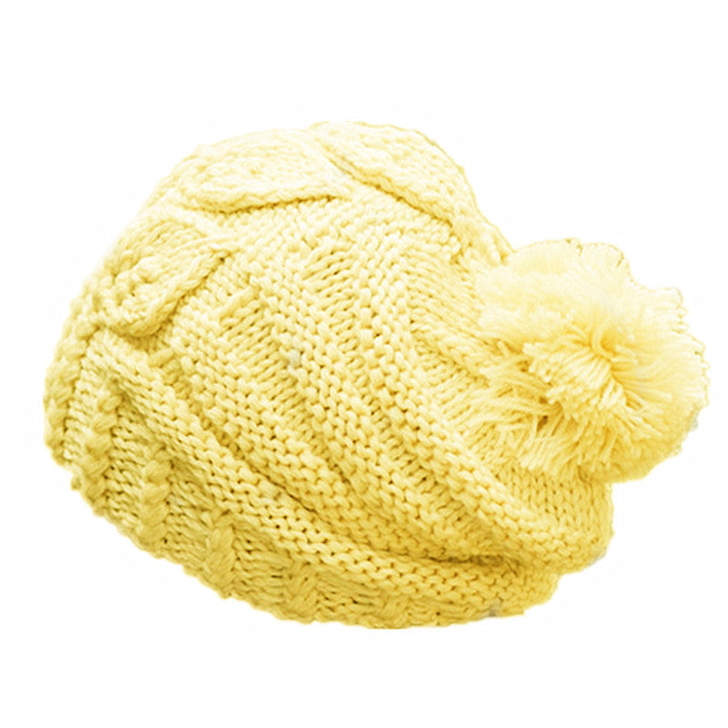 Women's Fashion Warm Solid Color Sweater Hat