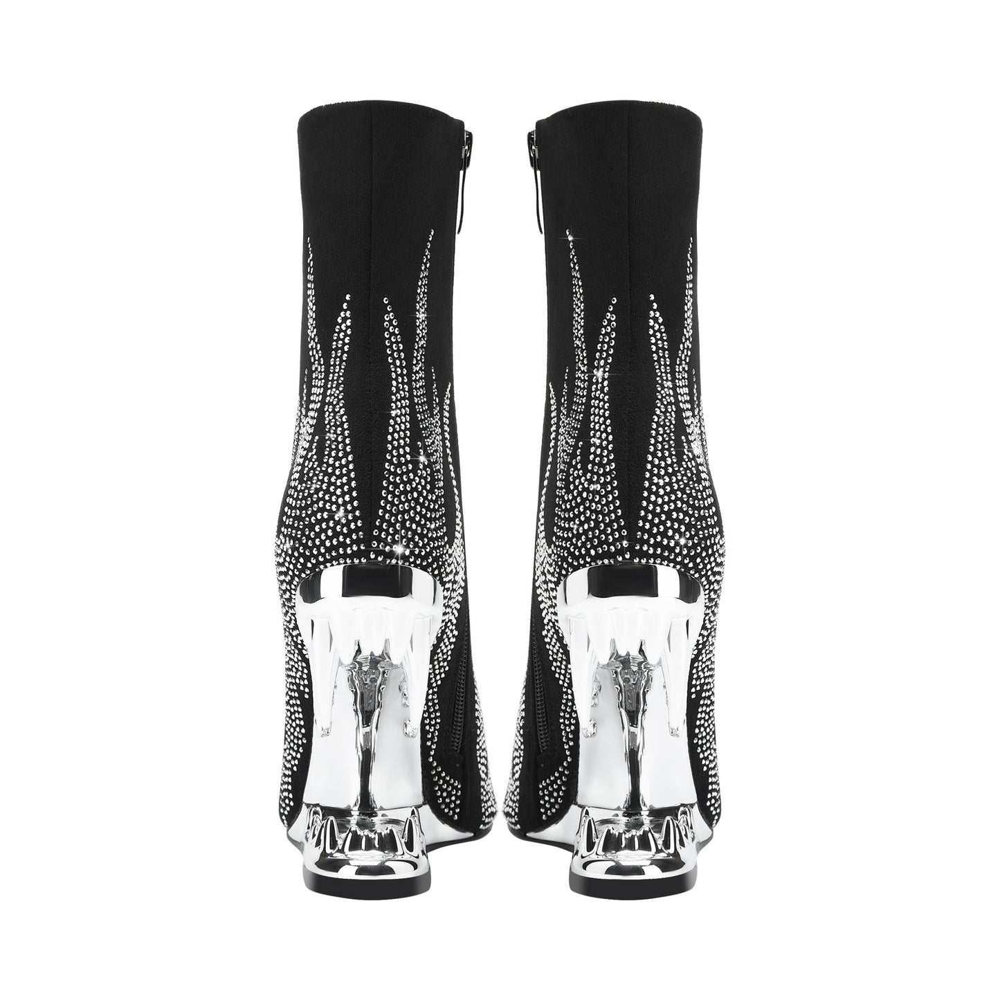 Teeth Profiled Heel Women's High Heel Boots