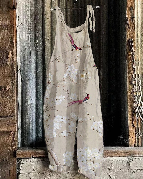 Women's Printed Suspenders New Summer Cotton And Linen Suspenders