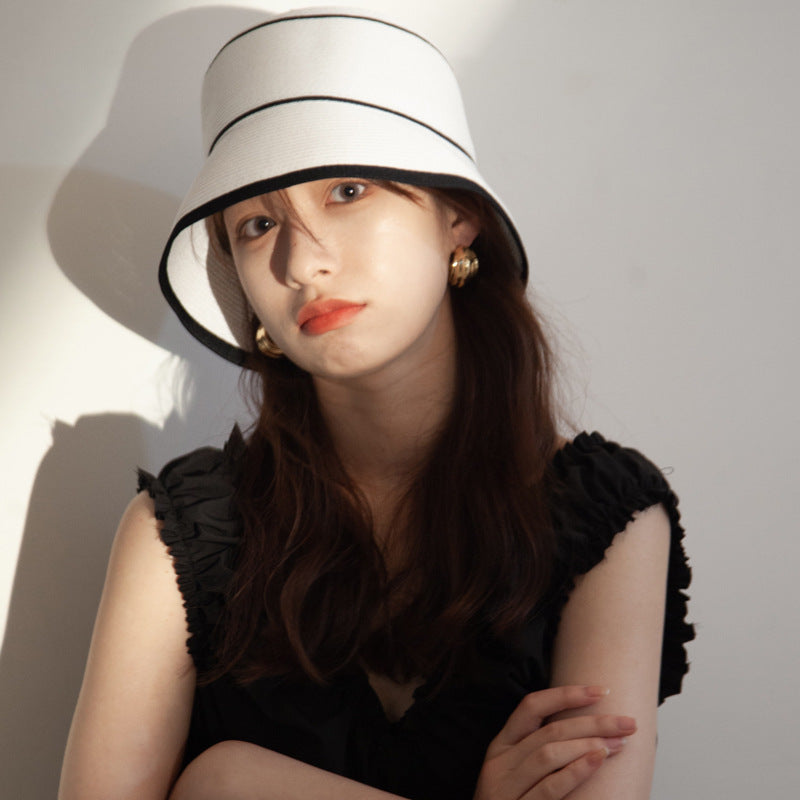 French Hepburn Style Summer Large Brim Straw Hat