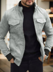 Men's Polo Collar Jacket Casual Jacket Fashion Slimming