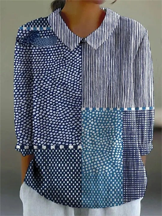 Loose Printed Crew Neck Casual Plus Size Pullover Women's Short Sleeve