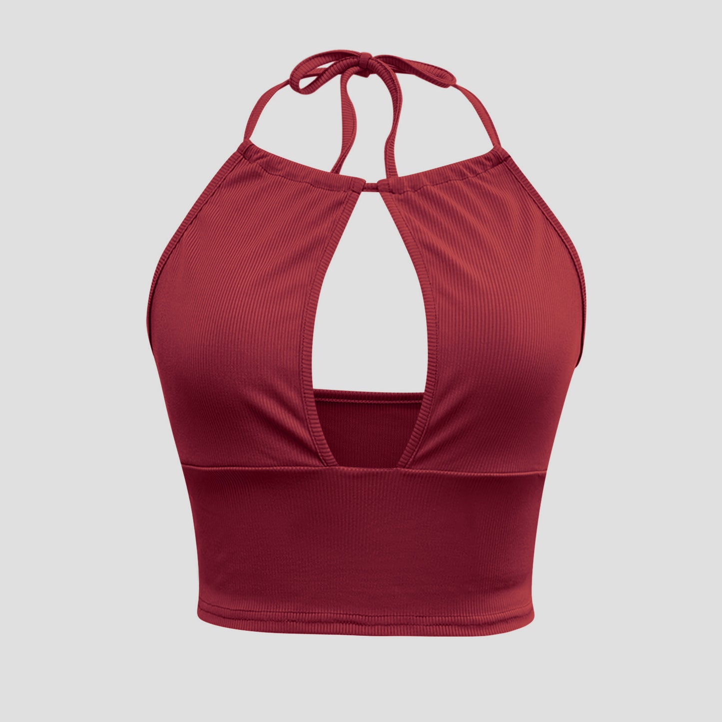 Classic Vacation Style Swimsuit Halter Spaghetti Straps Tube Top Padded