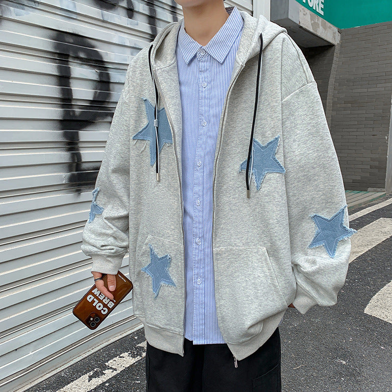 Vintage High Street Patch Five-star Coat Male