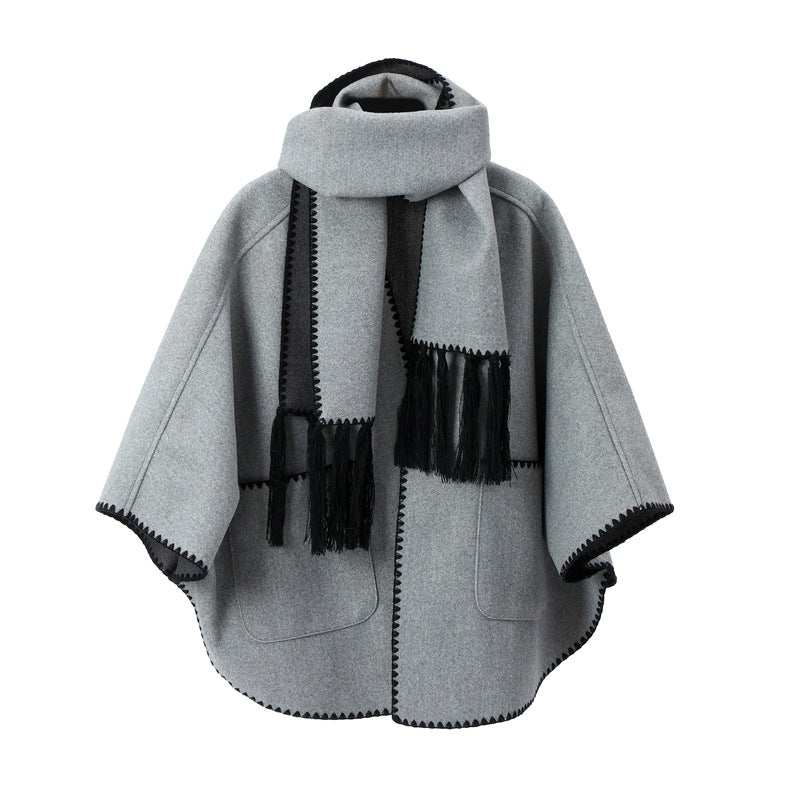 High-end Autumn And Winter Camel Pocket Shawl Scarf