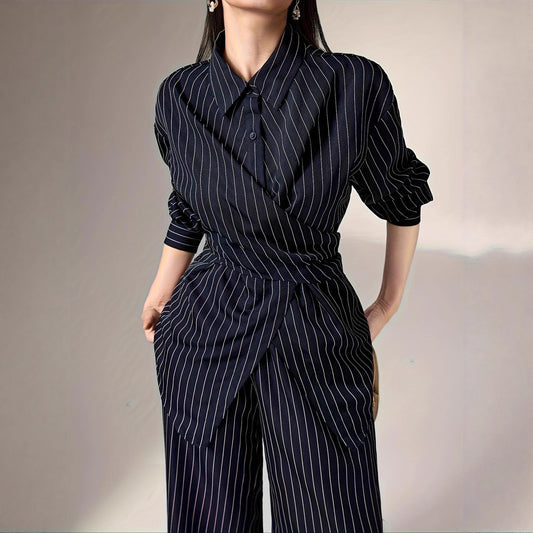 Women's Waist-cinching Retro Two-piece Set