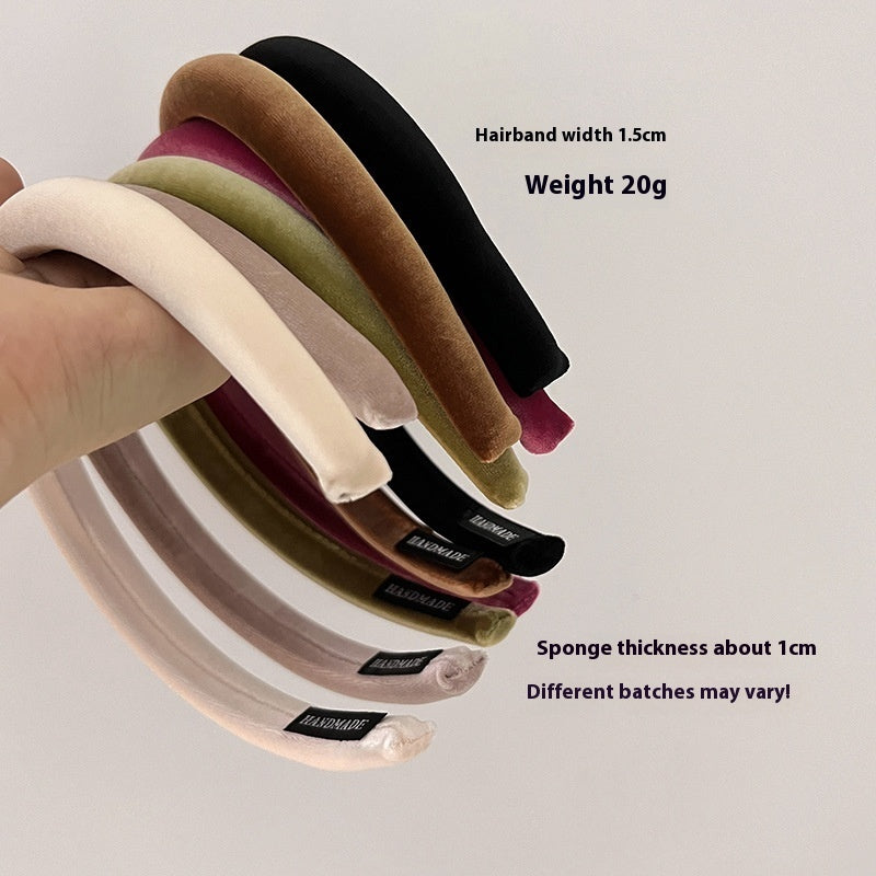 Headband High-grade Velvet Increased Skull Top Retro Thin Edges