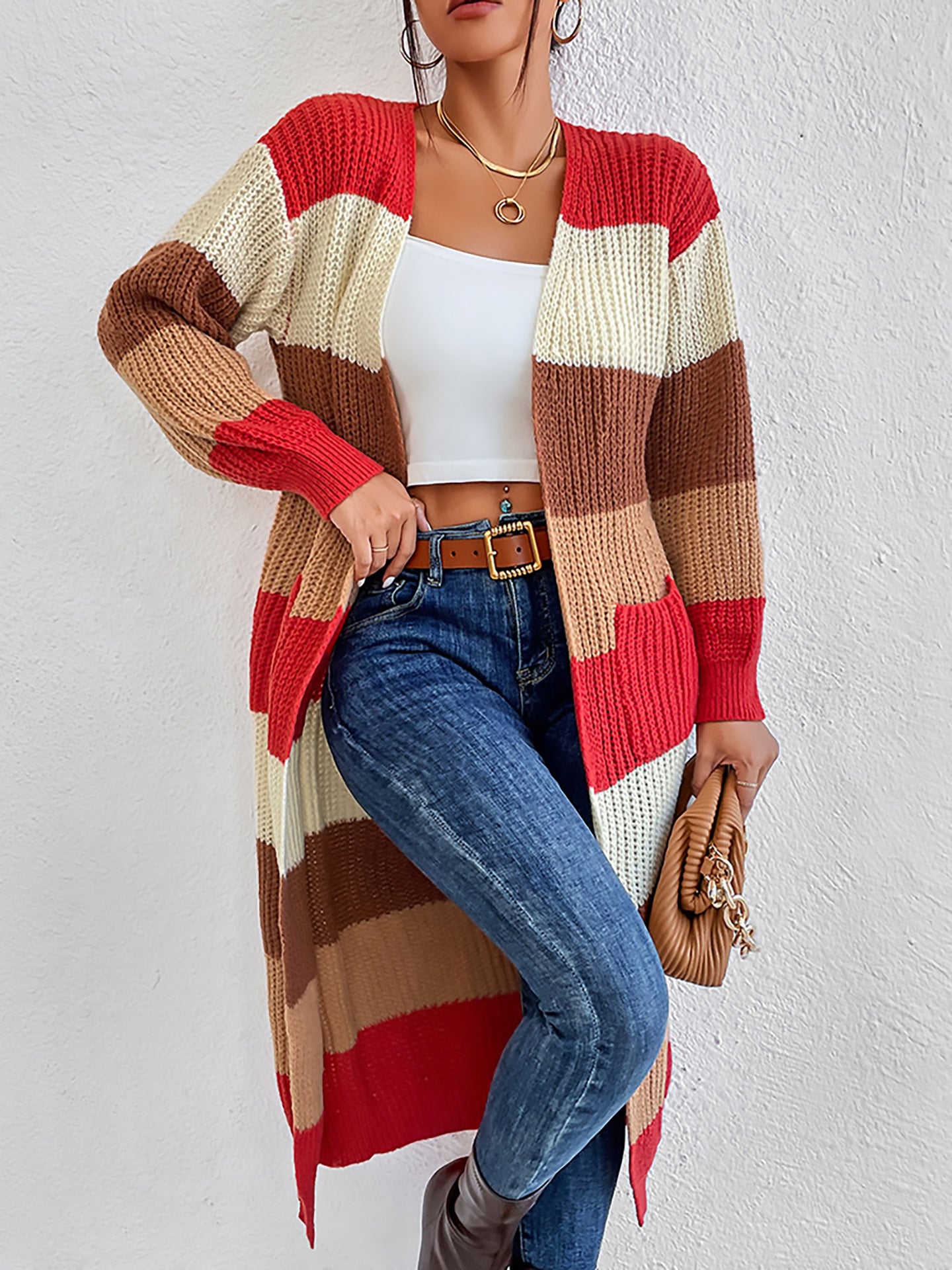Women's Long Cardigan Jacket Long-sleeved Sweater