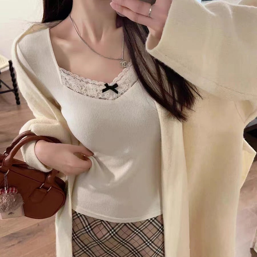 Autumn And Winter Brushed Warm Sweet Inner Bottoming Shirt Women