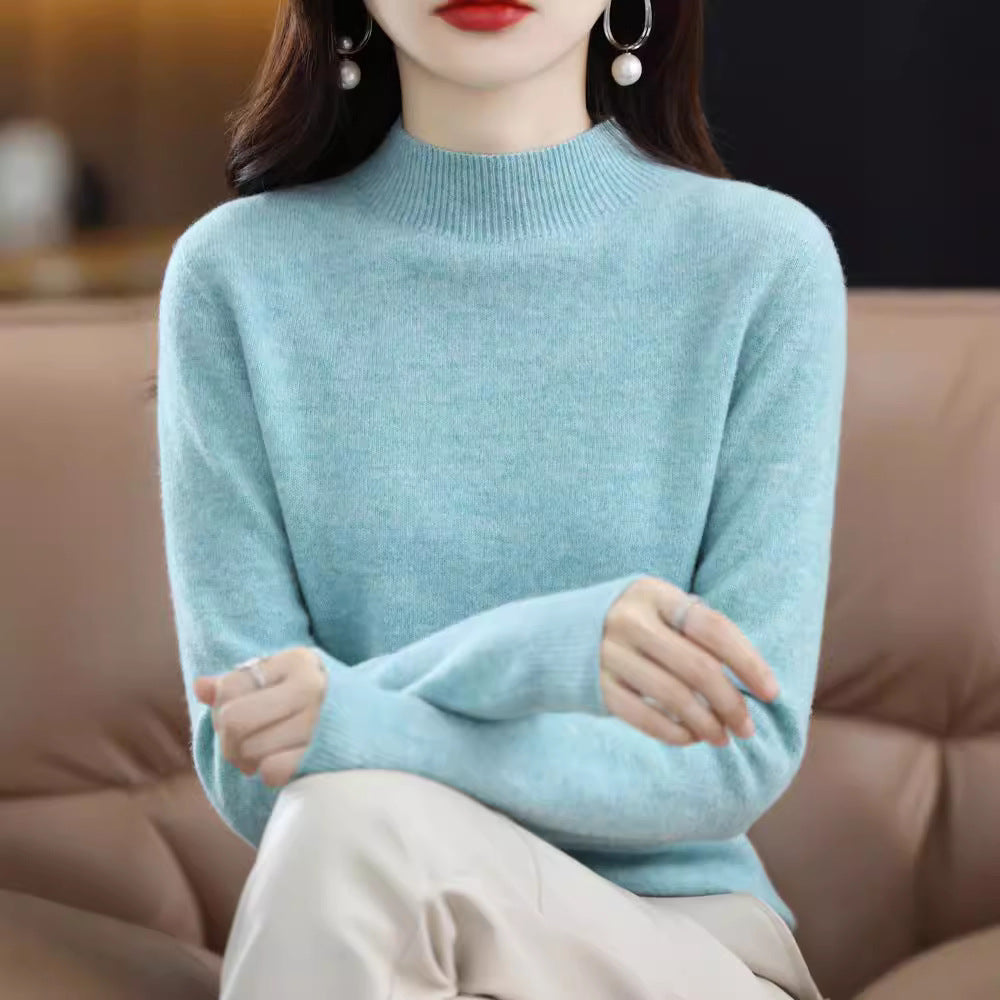 Turtleneck Pullover Women's Solid Color Loose Bottoming Sweater