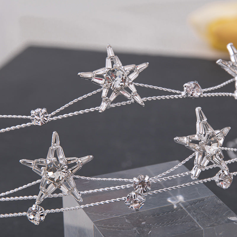 Bridal Headwear Multi-layer Five-pointed Star Hair Band
