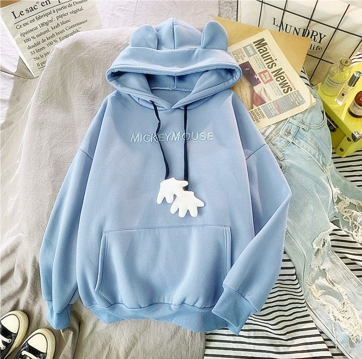 Dame Sweater Fleeceforet Tyk Broderi