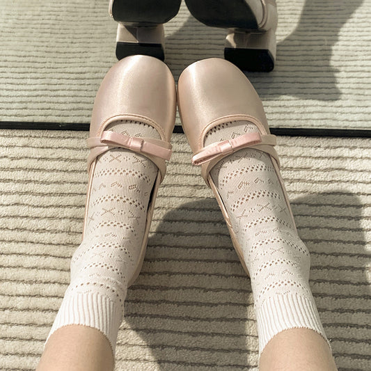 Summer Shallow Mouth Ballet Round Toe Single Shoes