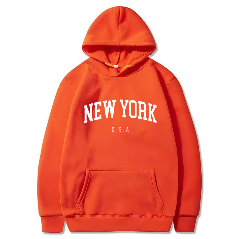 Printed Casual Sports Velvet Padded Hooded Sweatshirt Women's Autumn And Winter