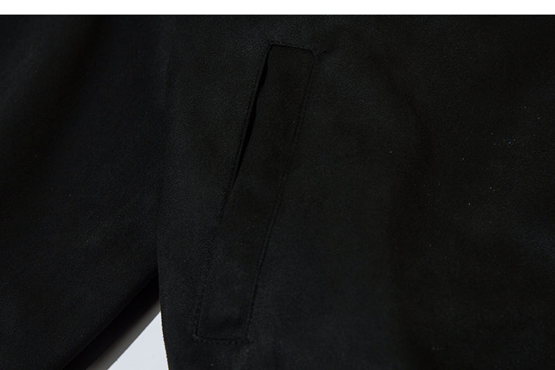 Men's Loose Woolen Jacket Stand Collar Baseball Uniform