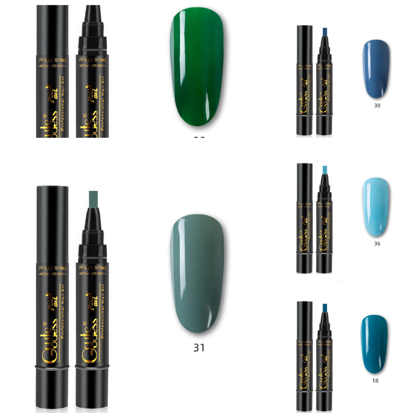 Nail Glue Pen 3 In 1   One-step Glue Phototherapy Plastic Nail Magnet Pen French Water Ripple Cat Eye Strong Magnet Pen DIY Manicure Tool Pen