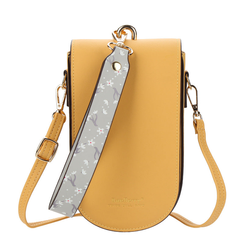 Lady's Solid Color Crossbody Phone Bag