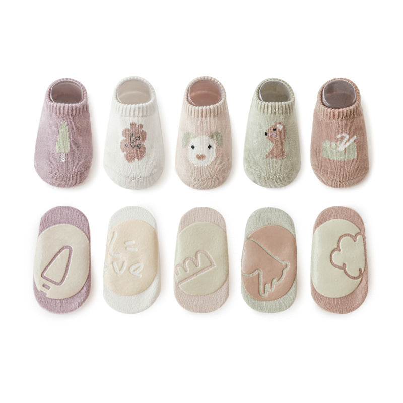 Spring And Summer Combed Cotton Non-slip Indoor Cool Children Toddler Socks