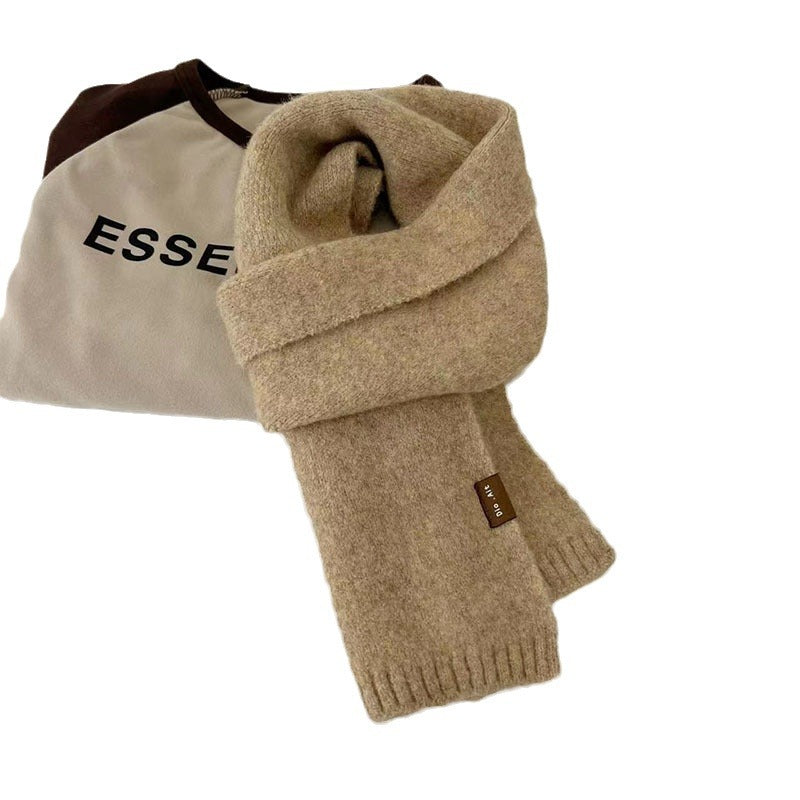 Children's Scarf Autumn And Winter Artificial Cashmere Clip Flower Solid Color