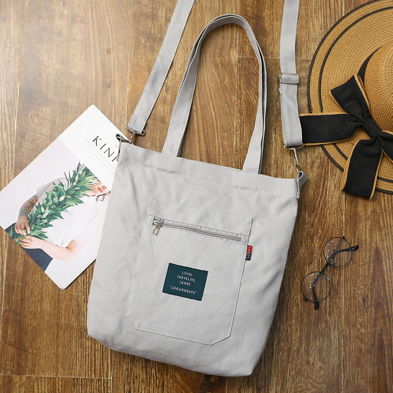 Detachable Strap Literary All Match Canvas Shoulder Bag