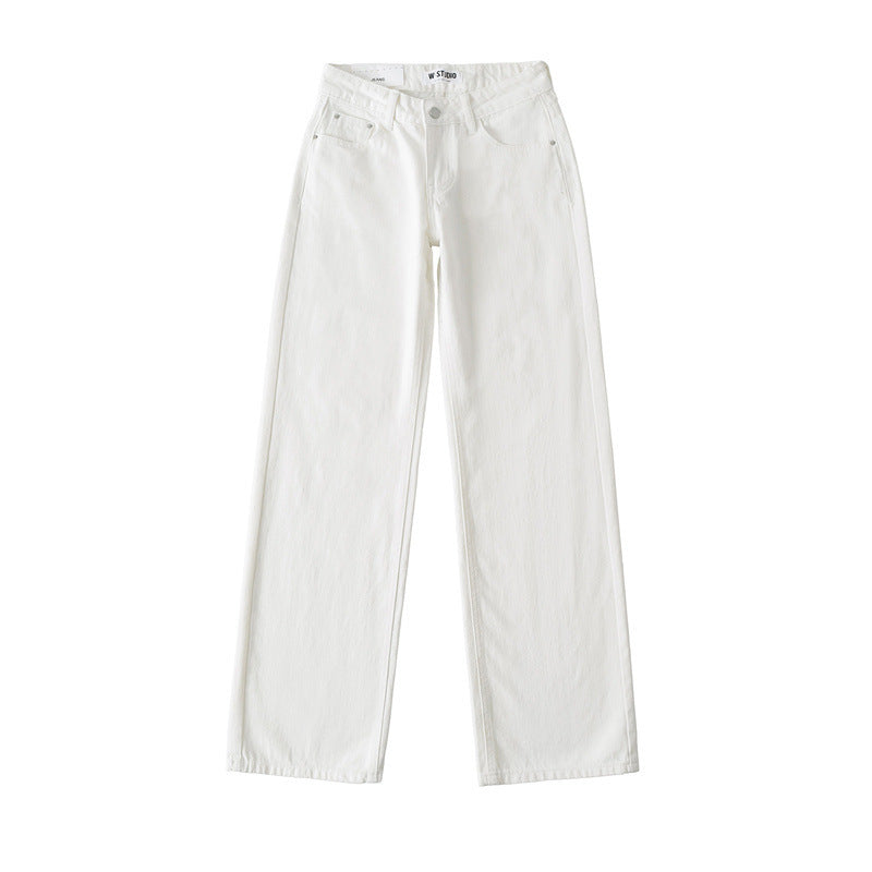 American Low Waist Straight Loose Denim Mop Trousers